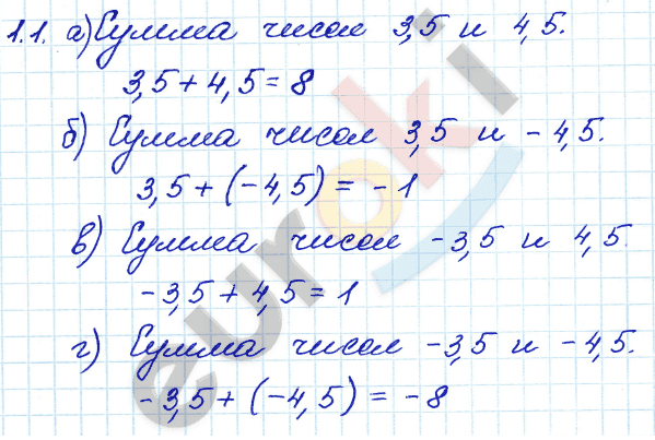 Глава 1. Математический язык. §1. Числовые и алгебраические выражения: 1 - решение