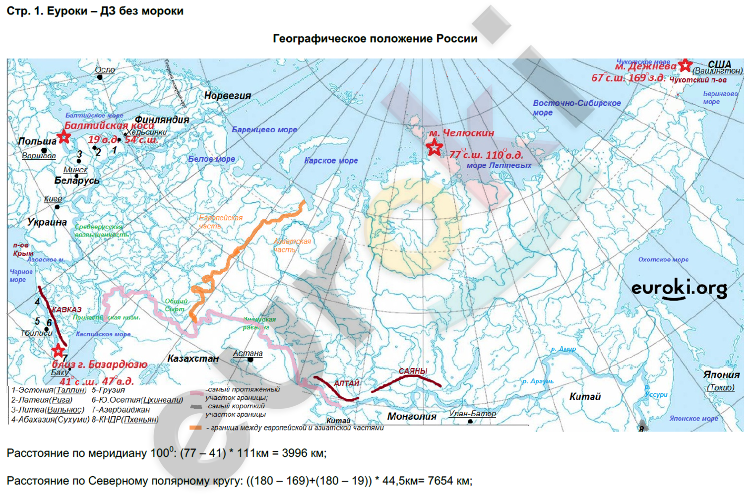 Контурная карта по географии 8 класс страница 26 27